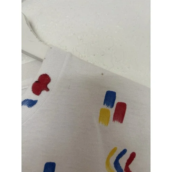 Vtg 90s Screen Stars T-Shirt XL Hand Painted All Over Single Stitch - Picture 7 of 10